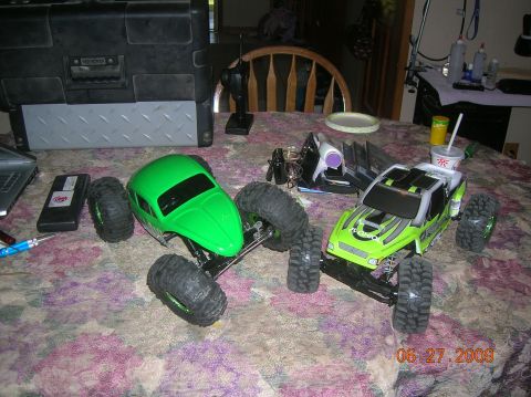 1985 Ford Bronco - mine all cleaned up and my sons new ax10 scorpion