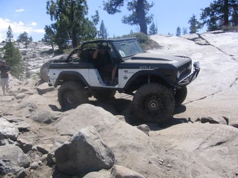 1989 Ford Bronco - This 1989 Ford Bronco navigates a rocky trail, its off-road capabilities.