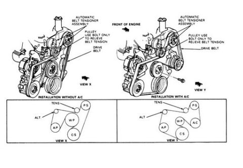 1989 Ford Bronco - belt diagram