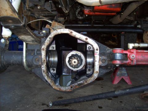 1995 Ford Bronco - Close-up view of an open differential housing, revealing the internal gears.