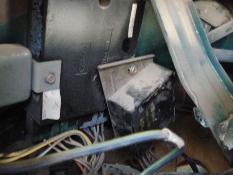 1979 Ford F-150 - Close-up of a Ford electronic control module and associated wiring, showing the Ford logo.