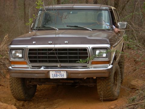 1996 Ford Bronco - This Ford F-Series truck, likely from the late 1970s, is seen off-road.