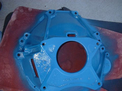1970 Ford Torino - Changing his automatic over to a TKO-600, 5 speed. Used a Ford cast iron bellhousing, flywheel and a Zoom 11" pressure plate with a McLeod…