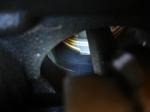 1992 Ford Taurus - Engine cylinder wall showing signs of wear and oil.
