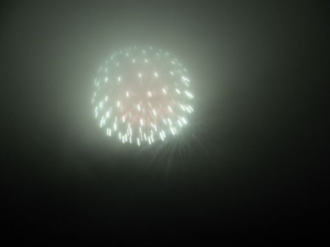 1985 Ford LTD Crown Victoria - A bright firework bursts against a dark, hazy background.