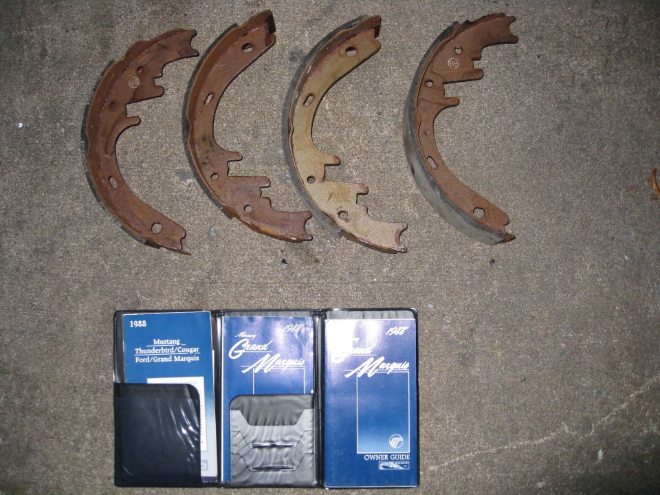 1988 Mercury Grand Marquis owners manual
Nearly new rear brake shoes  5/32