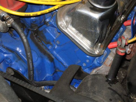 1970 Ford Ranchero - Engine block detail with chrome valve cover and wiring visible.