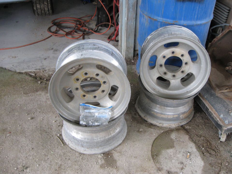 Stack of aluminum wheels