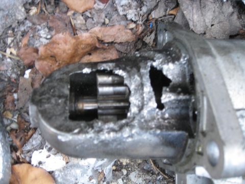 1994 Ford Probe - This starter motor has sustained significant damage to its housing and gear assembly.