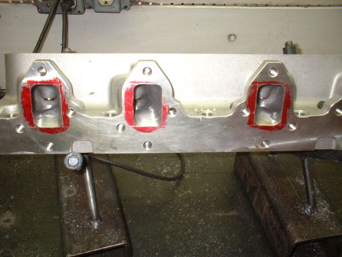 1968 Ford Galaxie - Engine cylinder head with intake ports ready for new gaskets.