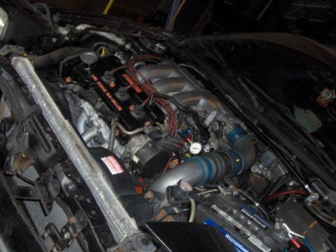 1993 Ford Probe - The engine bay shows a V6 DOHC 24-VALVE engine with modifications and a visible gauge.