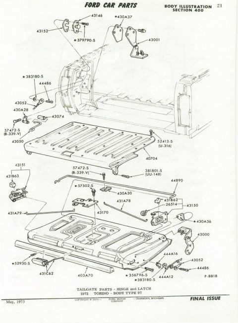1972 Ford Ranchero - Tailgate