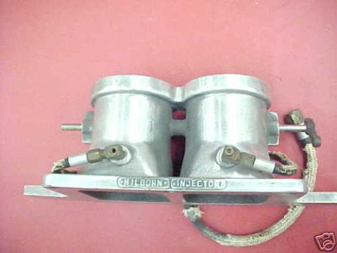 1972 Ford Ranchero - Chillborn Injector dual carb intake manifold with braided fuel lines attached.
