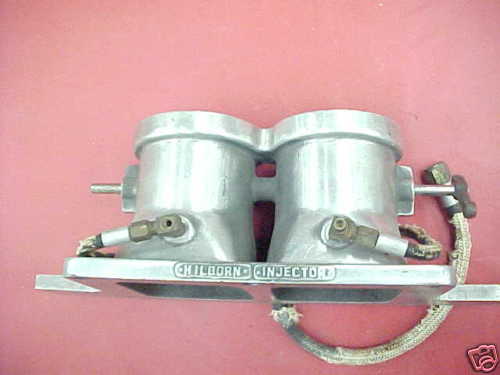 Chillborn Injector dual carb intake manifold with braided fuel lines