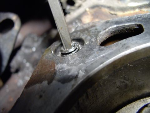 1986 Ford Bronco - Boys did I get lucky ! Went to the hardware store and splurged on a split pattern top quality pilot drill bit. Then enlarged to the size th…