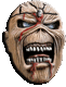 1984 Ford F-250 - Close-up of the iconic Eddie mascot head from Iron Maiden, depicted in a gruesome and bloody manner.