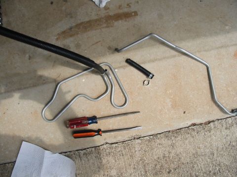 1997 Pontiac Grand Prix - Replacement line with the metal line to the steering rack and the hose removed.
