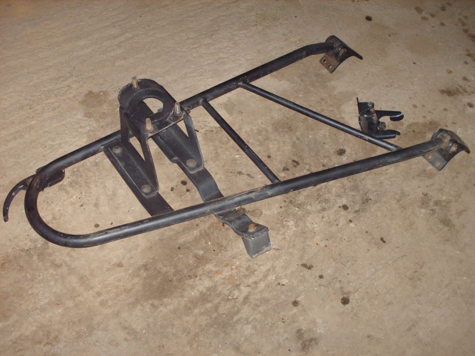 Black rear bumper guard with spare tire mount