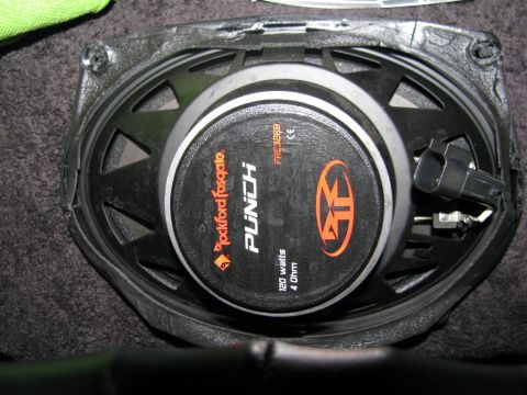 2003 Mercury Marauder - Speaker was removed for easier routing of the turnsignal wiring.