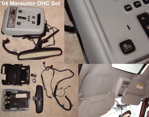 1994 Ford Crown Victoria - Marauder Overhead Console Set Includes console, mounting base, velcro tabs, rear-view mirror, & harness. Note tiny scratches.