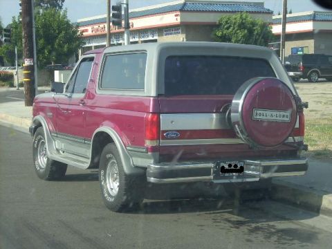 1989 Ford Bronco - Grey and Burgundy seen in Montclair off Central Ave