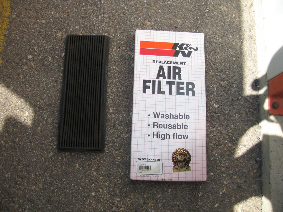 Dodge ram V-10 K&N filters, 1 new, 1 used(on left), also have complete air box with intake tubes and upper lower housings to go with it all - $60
