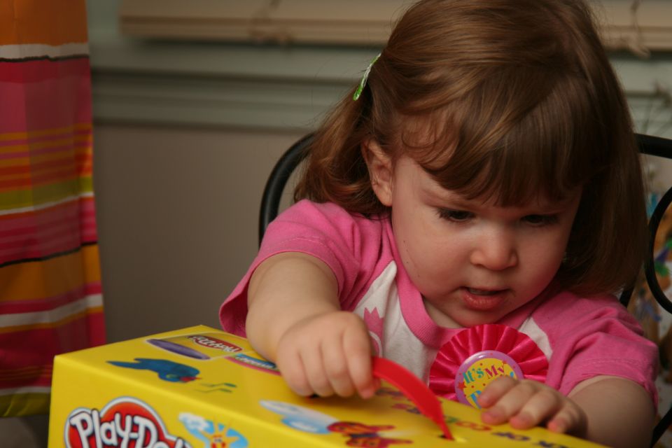 I got a box full of playdough.  Thanks Aunt Jodi!