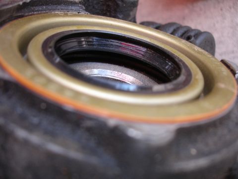 1992 Ford Taurus - This is a close-up view of an engine oil seal, likely for a rebuild.