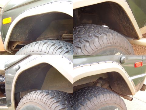 1975 Ford Bronco - I ordered some black vinyl & made wheelwell liners to hide the body, and to reduce noise & rust from rocks thrown by the tires. They're VER…