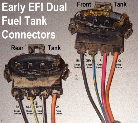 1983 Ford Bronco - Early EFI Fuel Pump Connectors C441 (WPT-454) used through '93. '94-96 use the same wire colors, but a smaller round gray inline connector.…