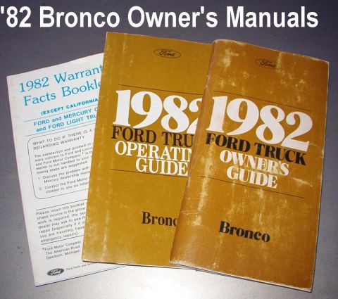 1983 Ford Bronco - '82 Bronco Owner's Manuals