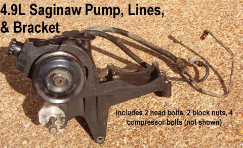 1983 Ford Bronco - Factory Saginaw PS Pump for 4.9L EFI from '99 E150 contained normal PS fluid; now drained Ships as 22.5lbs 15x16x12" Remember that I c…