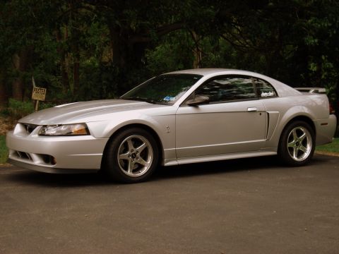 1998 Ford Taurus - A silver Ford Mustang is parked on a driveway with trees in the background. A 'Posted' sign is visible to the left.