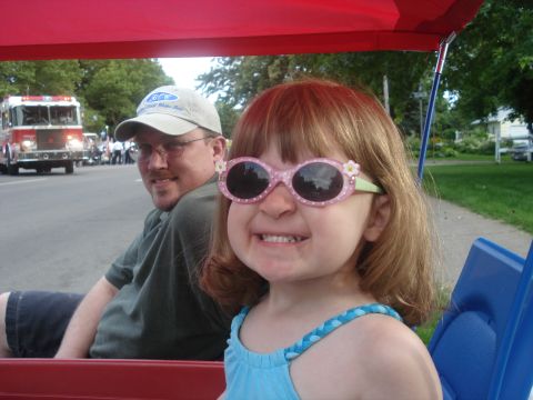 2000 Ford Crown Victoria - Mia at her first parade. "Cheese!"