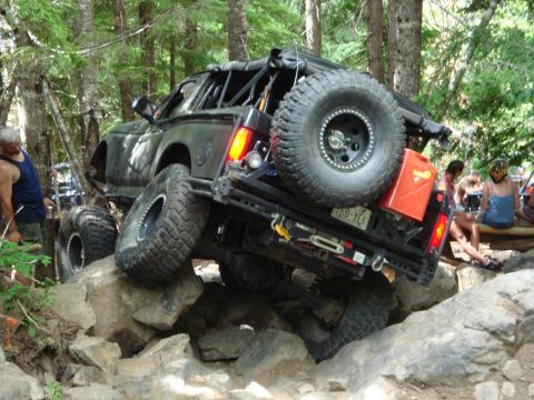1978 Ford Bronco - This 1978 Ford Bronco is navigating a difficult rocky terrain, its off-road capabilities.