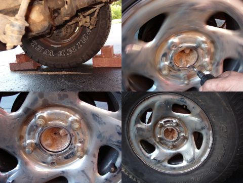 1983 Ford Bronco - Since '04-up E150 16" rims are too hard to find at a reasonable price, 16" Dodge rims can be substituted by opening the center ho…