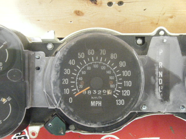 Speedometer and gear selector from a car's dashboard