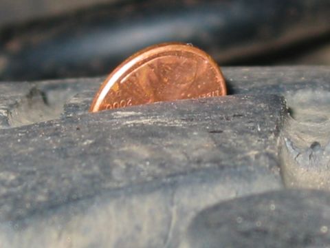 1989 Ford Bronco - Drivers front tire tread.