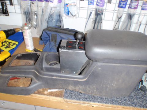 1996 Ford Bronco - box screwed on and poste cut out for shifter and tq converter button
