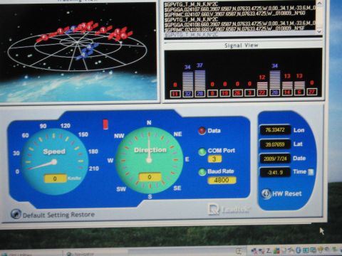 2001 Ford Crown Victoria - Photo of a computer screen running GPS satellite-tracking software, not a vehicle technical document.