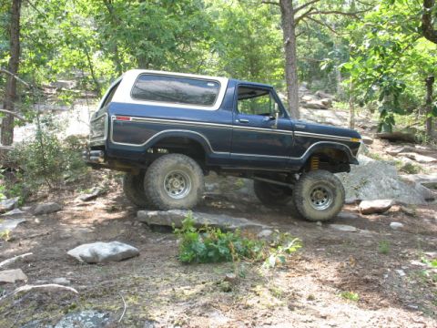 1978 Ford Bronco - This 1978 Ford Bronco navigates a rocky trail, its off-road capabilities.