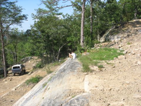 1978 Ford Bronco - A 1978 Ford Bronco navigates a challenging off-road trail.