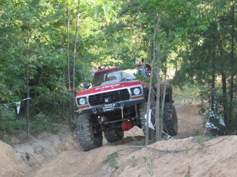 1978 Ford Bronco - This lifted 1978 Ford Bronco navigates a challenging off-road course.