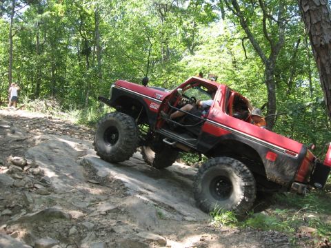 1978 Ford Bronco - This modified 1978 Ford Bronco is navigating a challenging off-road course.