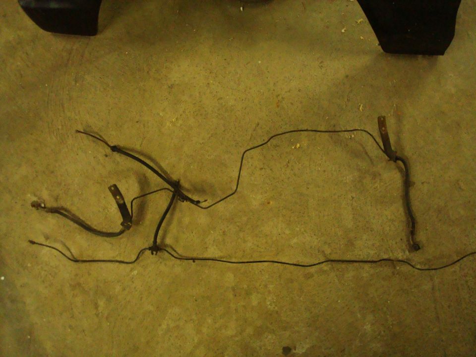 Brake lines on concrete floor