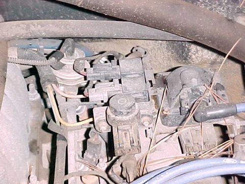 1989 Ford F-150 - Engine bay wiring and connectors are visible in this close-up shot.
