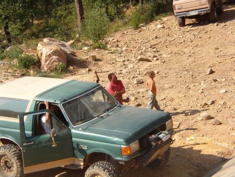1983 Ford Bronco - Eventually, the U-joint that he hadn't been able to change the previous night gave out when he slid back to the ground, & the slip yoke sho…