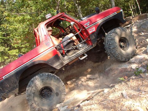 1983 Ford Bronco - While debating Rev Limiter, FordTruckMan hit Easy Up (17), and made a little 'adjustment' to his HiLift. That spot on his RHR tire is a pie…