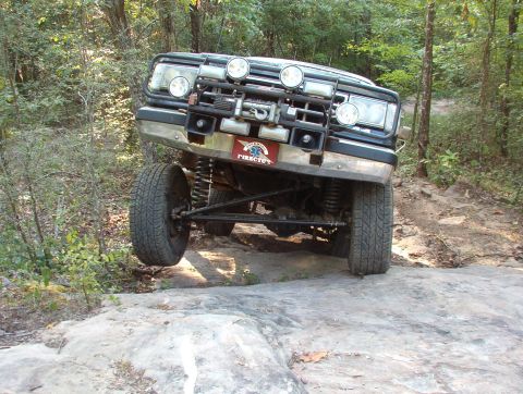 1983 Ford Bronco - After some more crisscrossing with the GPS, we found ourselves back at Dual Rock (53), and Rescue ascended it this time.