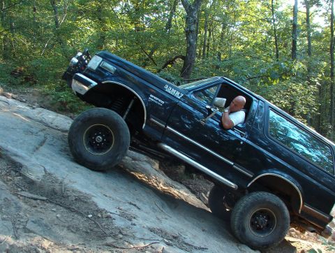 1983 Ford Bronco - After some more crisscrossing with the GPS, we found ourselves back at Dual Rock (53), and Rescue ascended it this time.